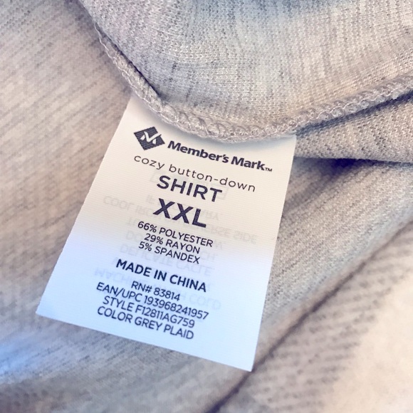 Cozy Fleece Buffalo Plaid Shirt Womens Plus Size XXL 2XL Grey White Stretch - Picture 9 of 10